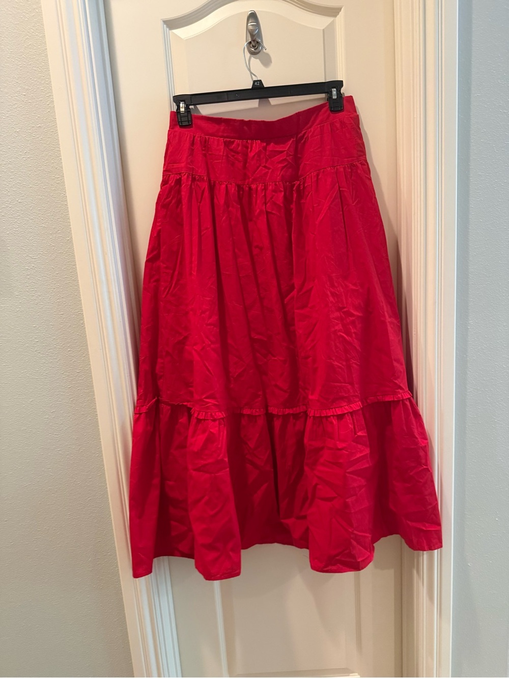 Abercrombie & Fitch Women's Red Tiered Maxi Skirt